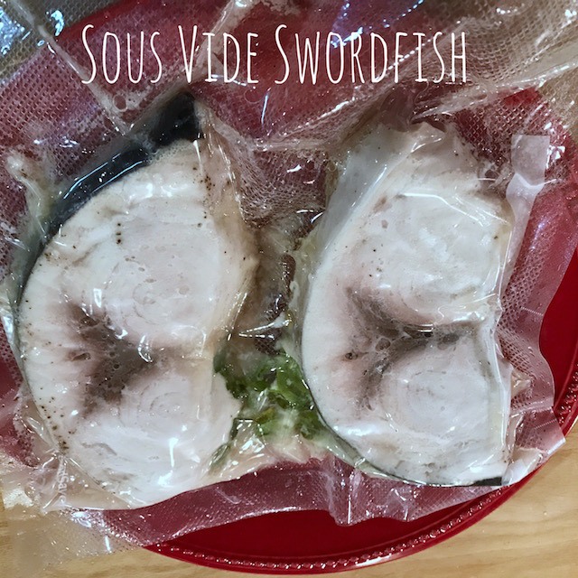 sous vide swordfish sealed