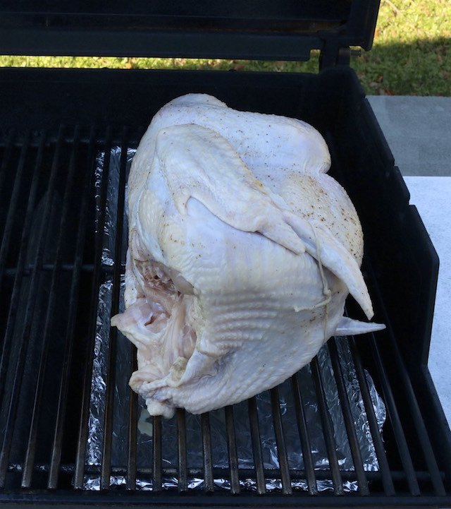 Grilling a turkey