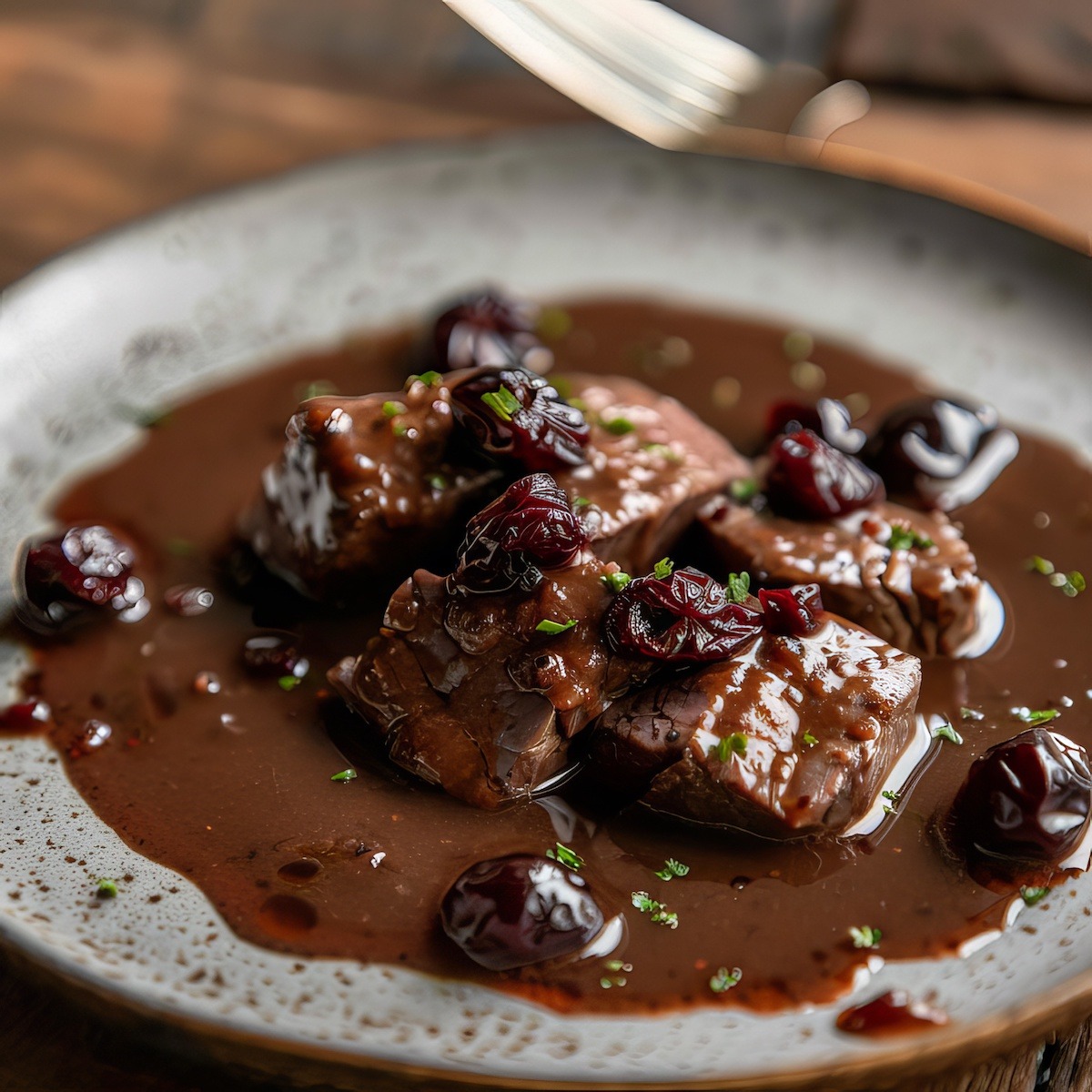 Brown Sauce with Port Wine and Sun-Dried Cherries Recipe