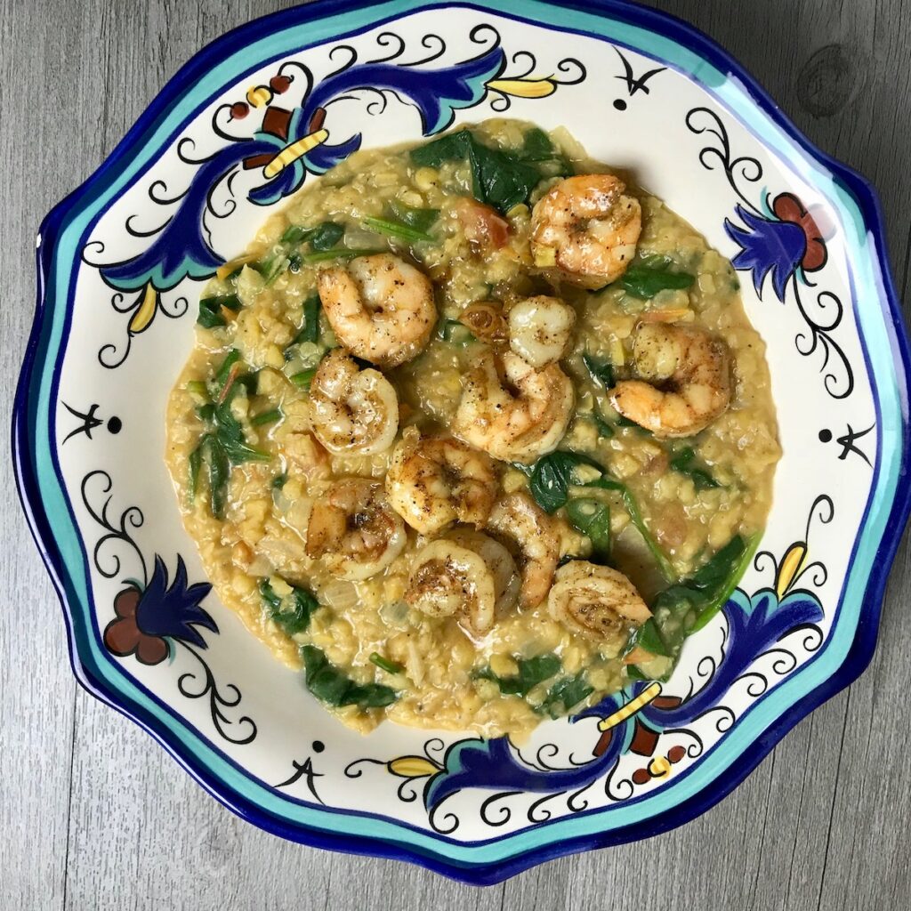 Spicy Shrimp and Red Lentils