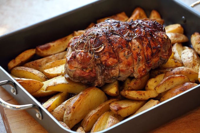 Lamb Roasting on Potatoes