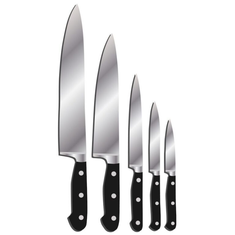 A collection of kitchen knives