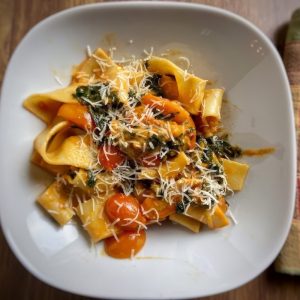 Fresh Parpardelle Pasta with Spinach