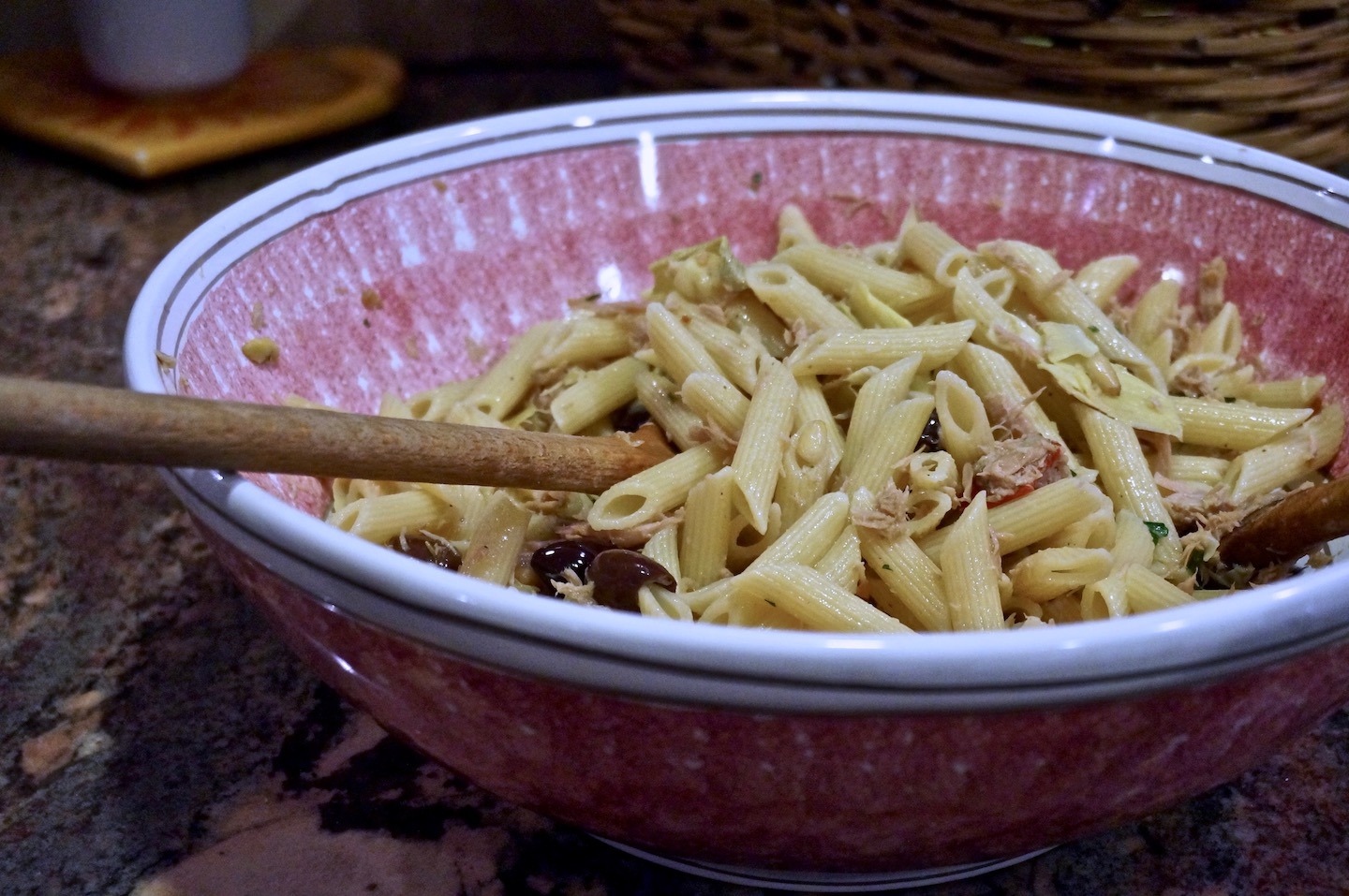 Pasta with Artichoke Hearts, Olives and Tuna