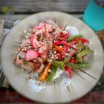 Grilled Pork Chops with Snow Peas