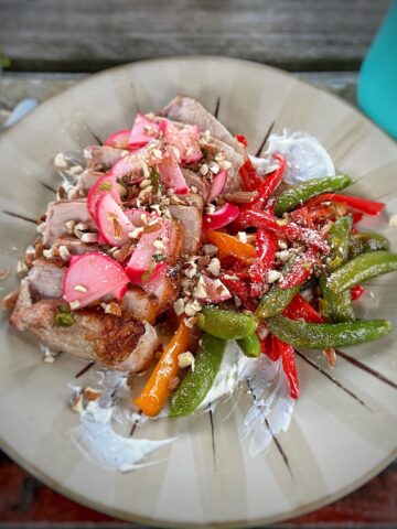 Grilled Pork Chops with Snow Peas