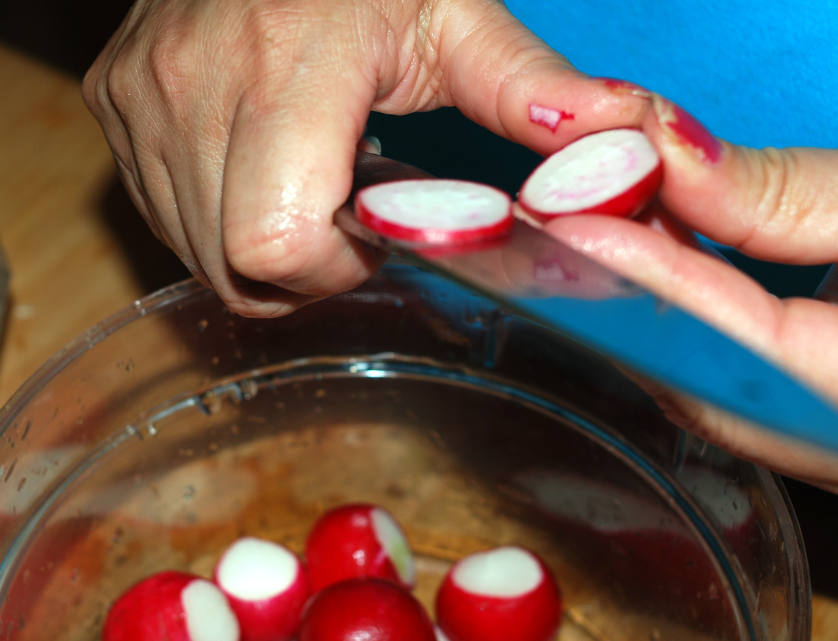 Prepping the Radishes