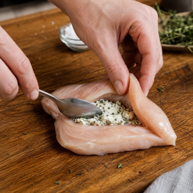 Stuffing Chicken Breasts with Goat Cheese