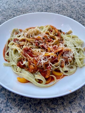 Fettuccine with Store Bought Tomato Sauce