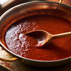Indian sauce base in a wide cast iron or stainless skillet