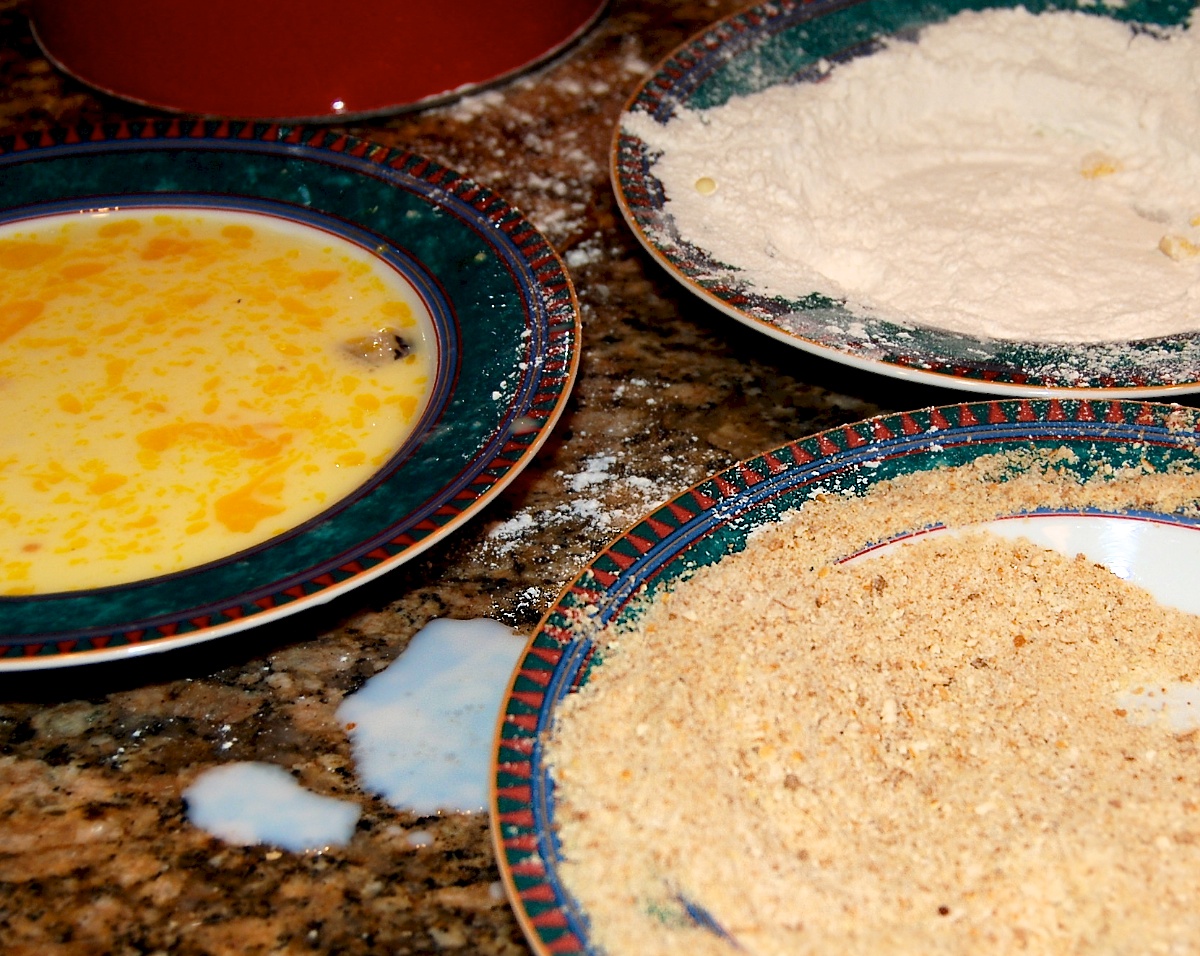 Flour Egg and Breadcrumbs