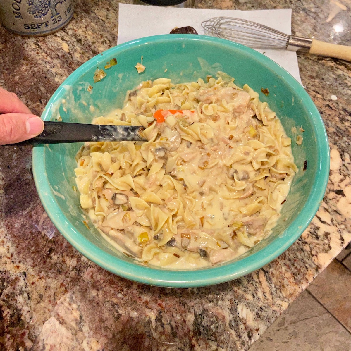 Combining Ingredients for Tuna Casserole