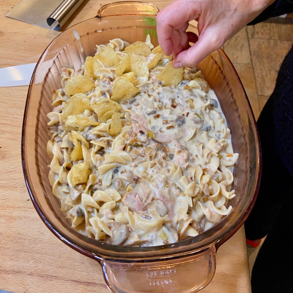 Adding Potato Chips to Tuna Casserole