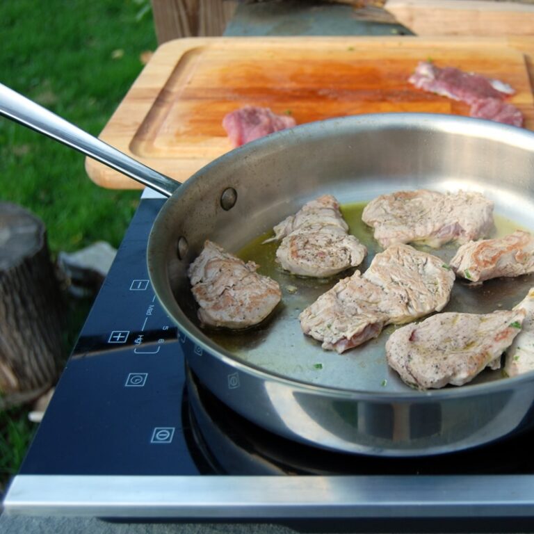 Pork Medallions Cooked on Induction Burner