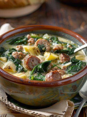 Sausage Spinach and Artichoke Soup Recipe