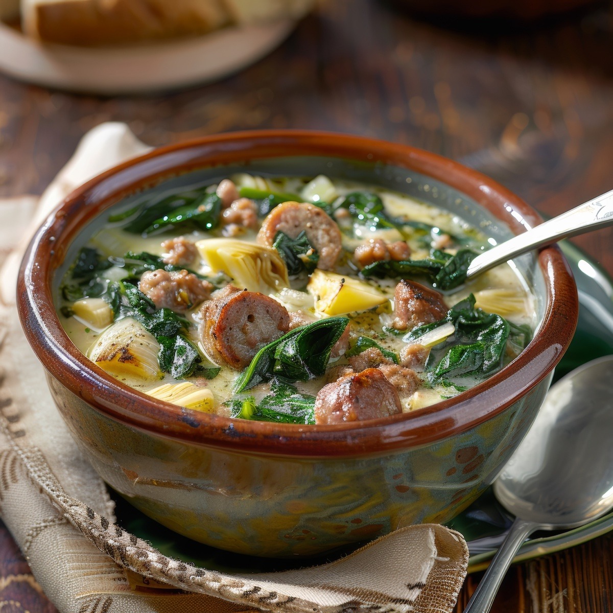 Sausage Spinach and Artichoke Soup Recipe