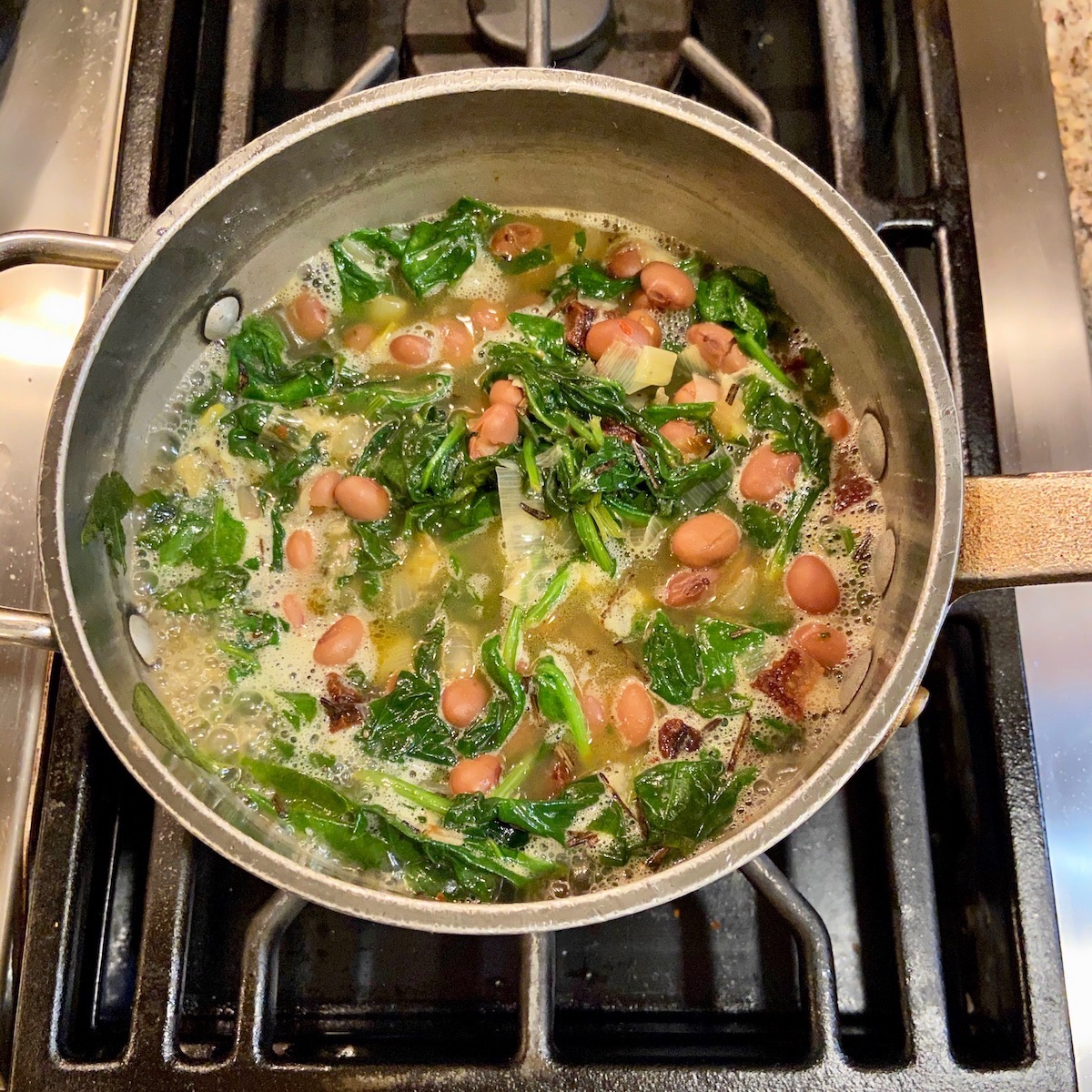 Simmering Beans and Broth