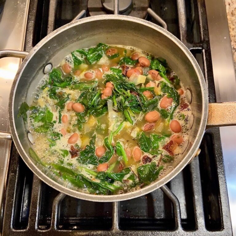 Simmering Beans and Broth