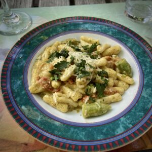 Cavatelli Pasta with Peas and Pancetta