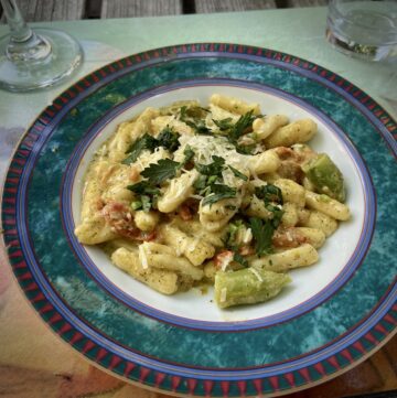 Cavatelli Pasta with Peas and Pancetta