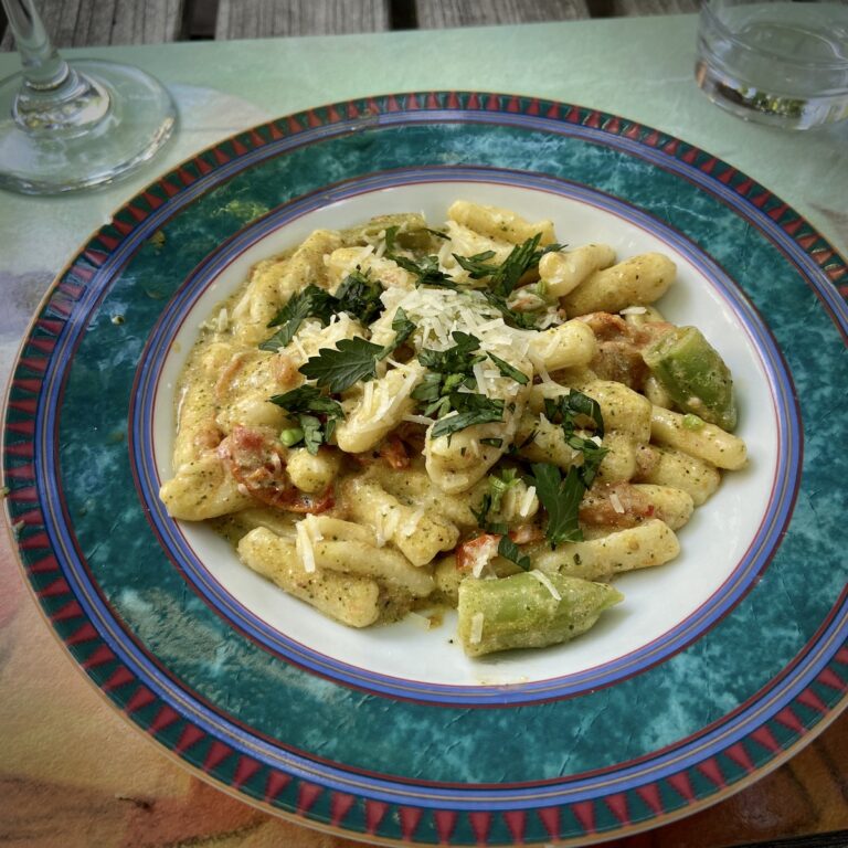 Cavatelli Pasta with Peas and Pancetta