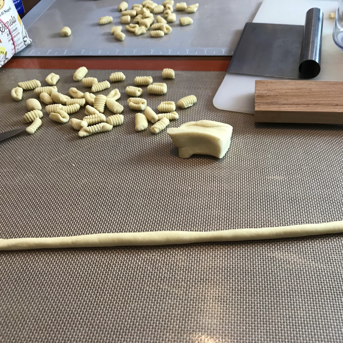 Strand of Pasta Dough for Cavatelli Pasta