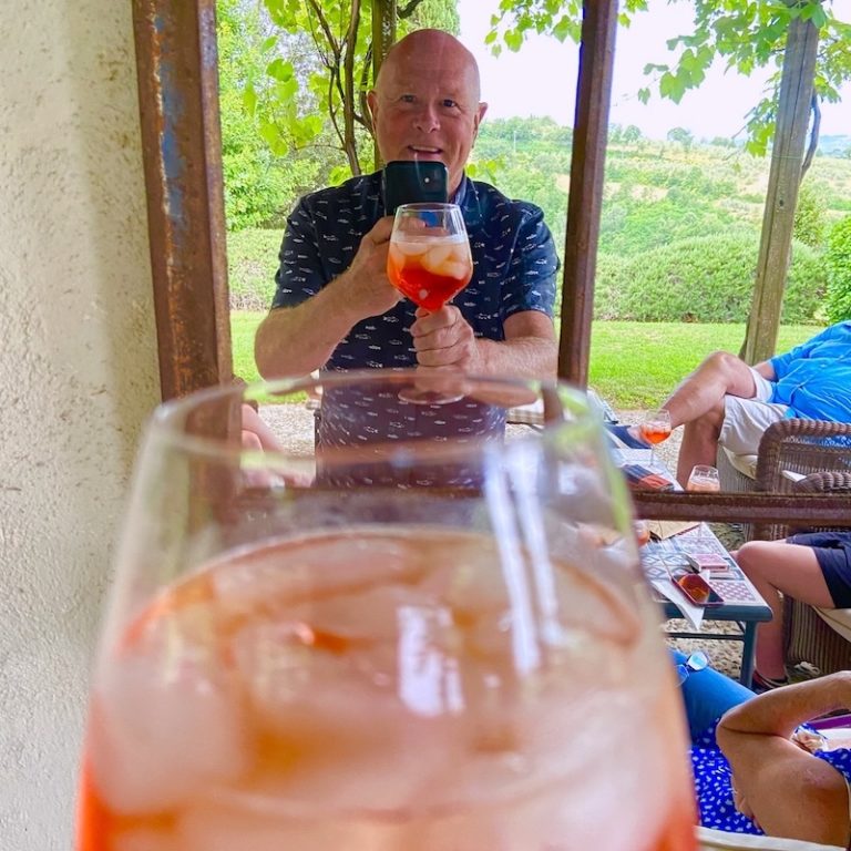 Me enjoying an Aperol Spritz