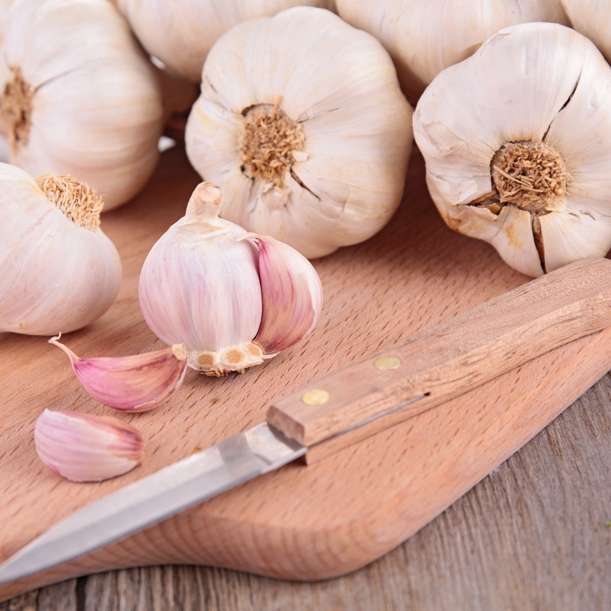 Garlic on Cutting Board