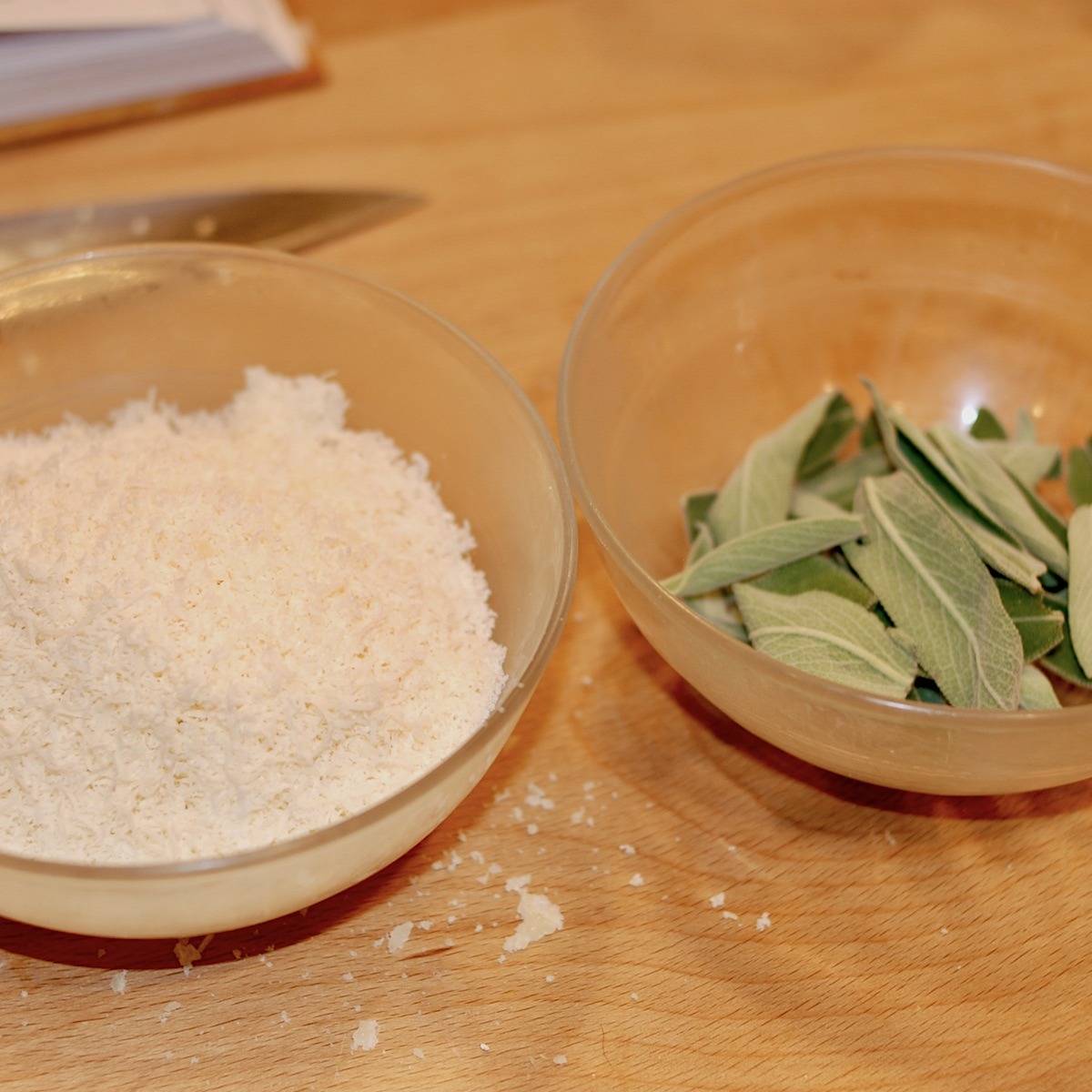 Freshly Grated Parmesan Cheese and Sage