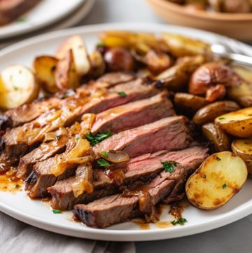 Grilled Flank Steak with Caramelized Onions