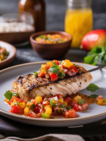 Grilled Mahi Mahi with Tomato Orange Salsa