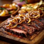 Grilled Flank Steak with Caramelized Onions