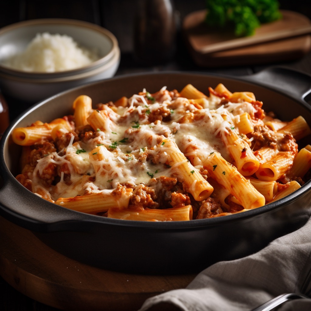 Rigatoni Pasta with Sausage and Mozzarella