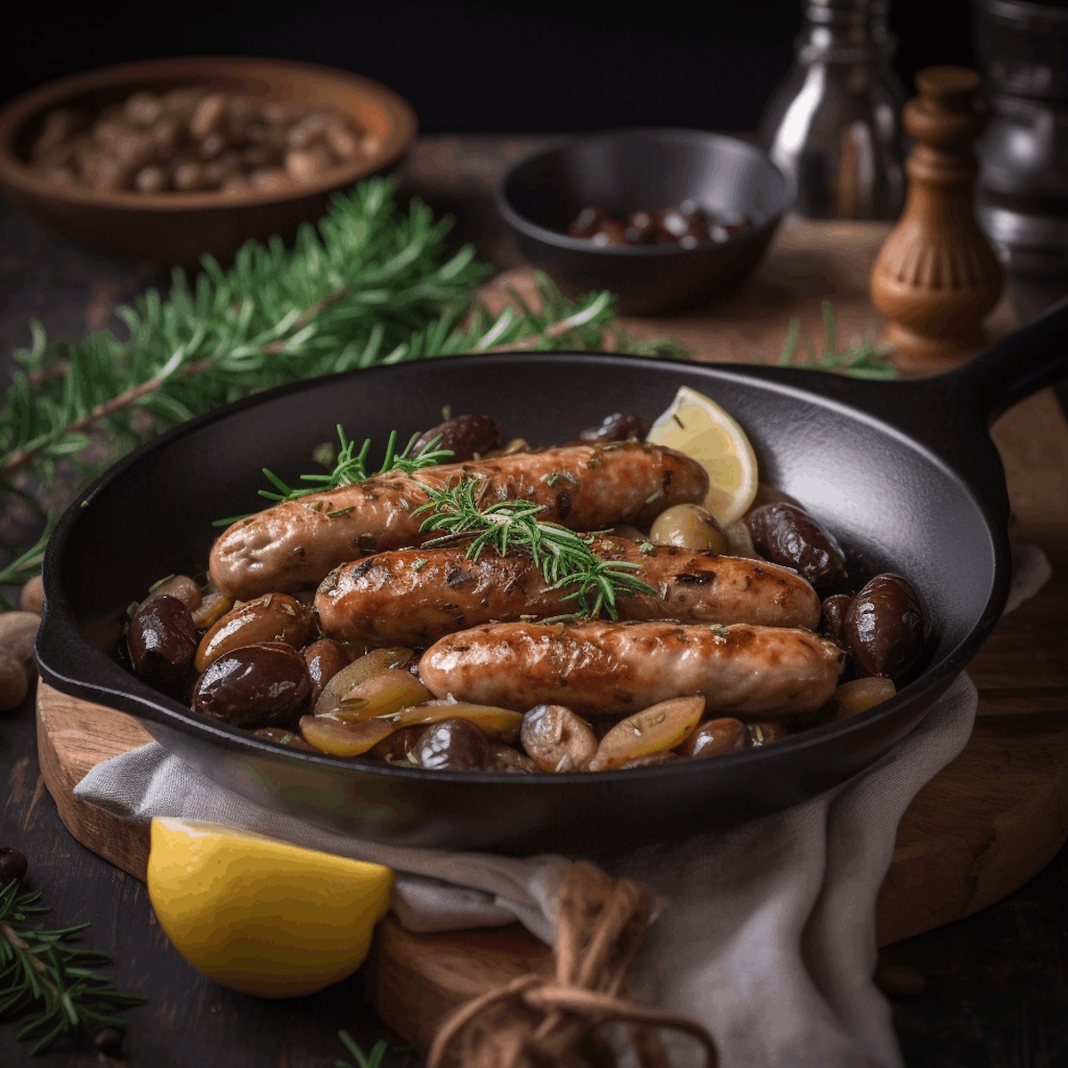 Sausages with Fennel and Olives