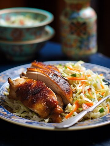 Low Cal Chicken thighs with Cole Slaw