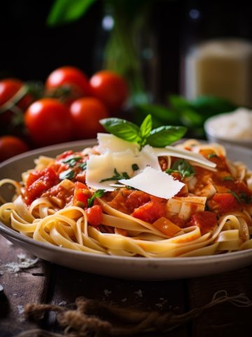 Fettuccini Tomato Basil Sauce