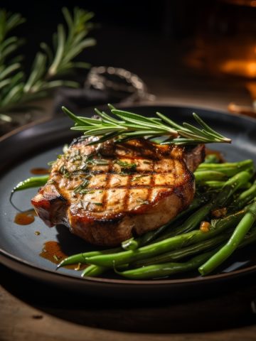 Grilled Pork Chop with Rosemary