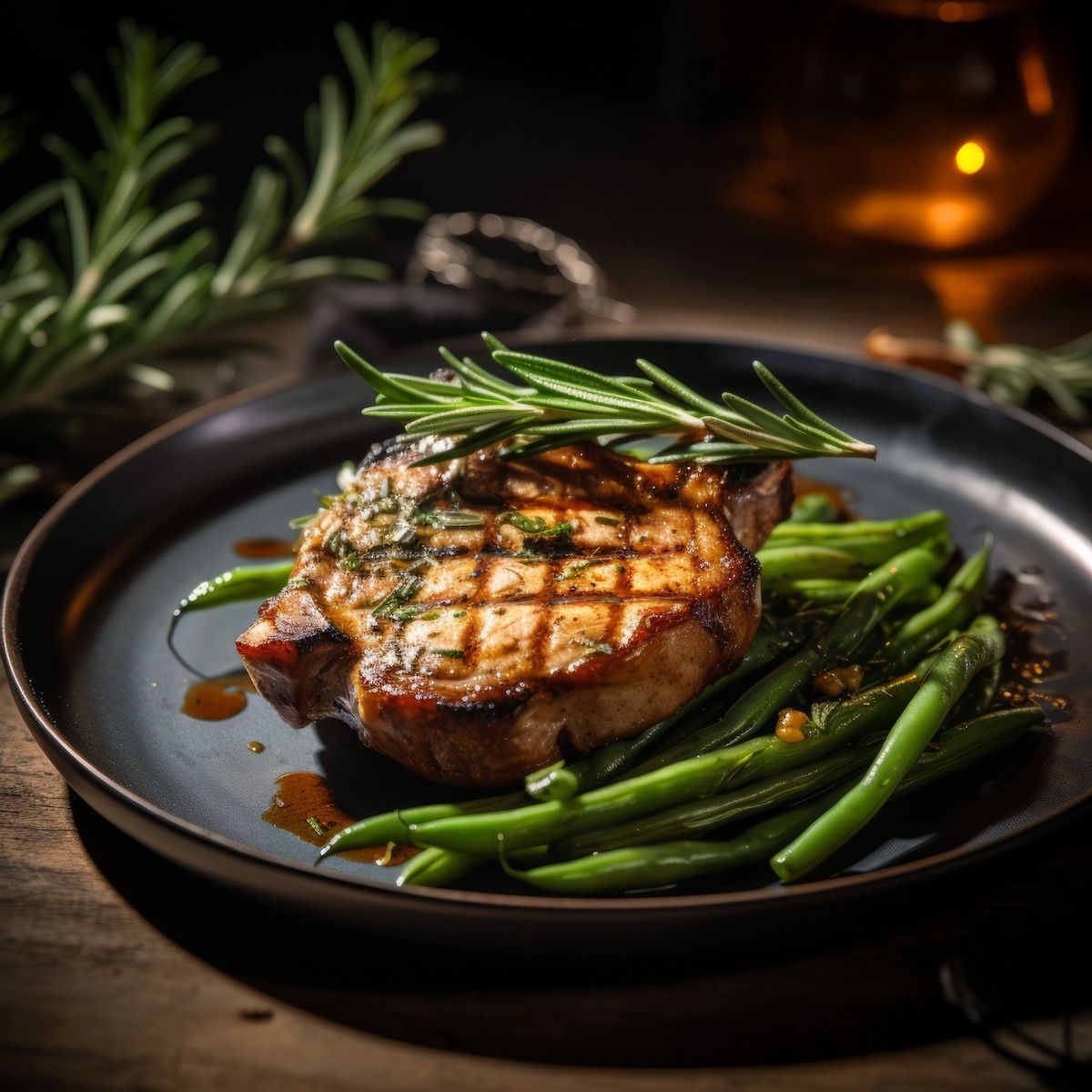 Grilled Pork Chop with Rosemary