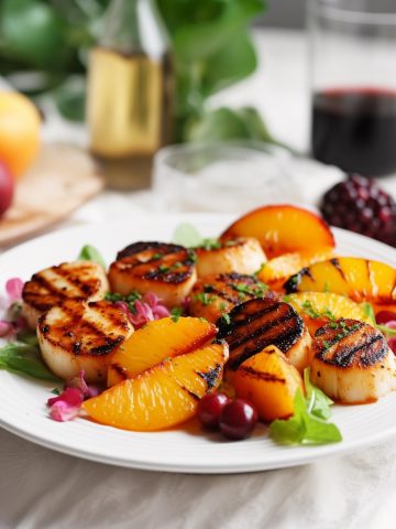 Grilled Scallops and Nectarines