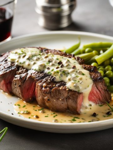 Steak with Green Peppercorn Sauce Recipe