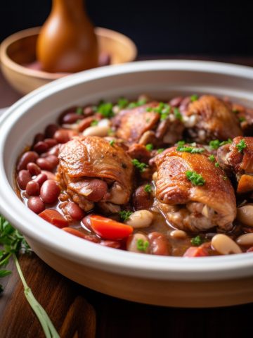 Braised Chicken with Sausage and Beans Recipe