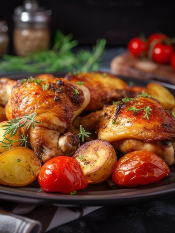 Roast Chicken with Tomatoes and Potatoes