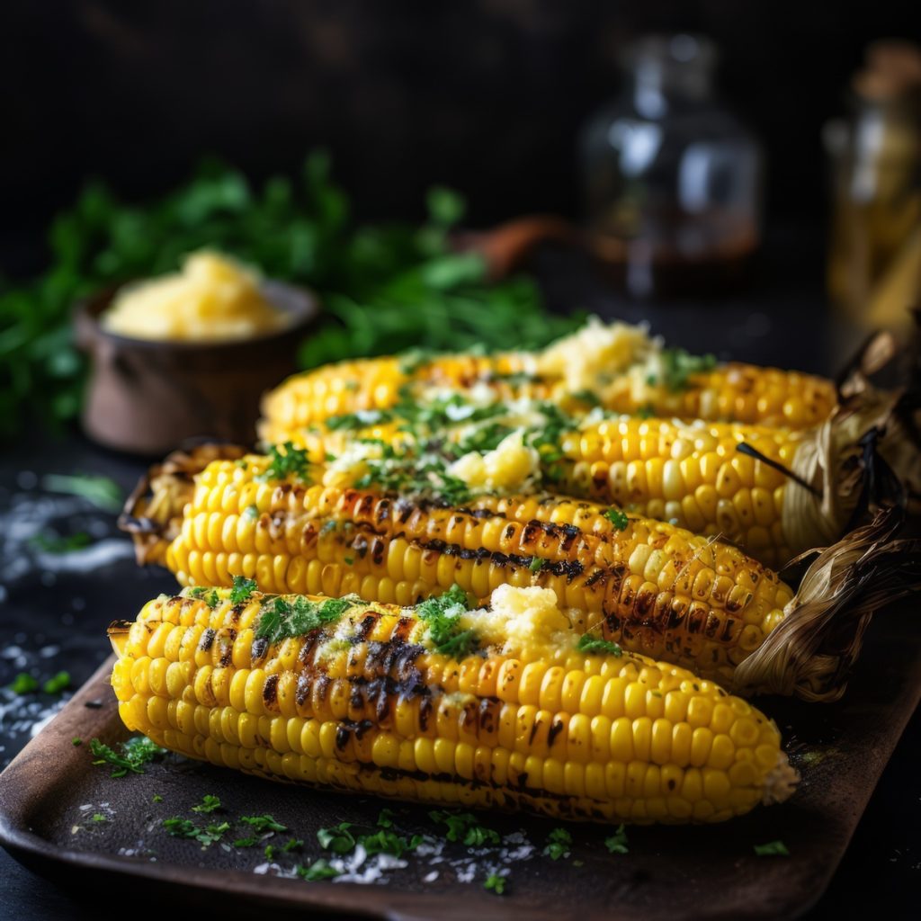 Grilled Corn with Parmesan Butter