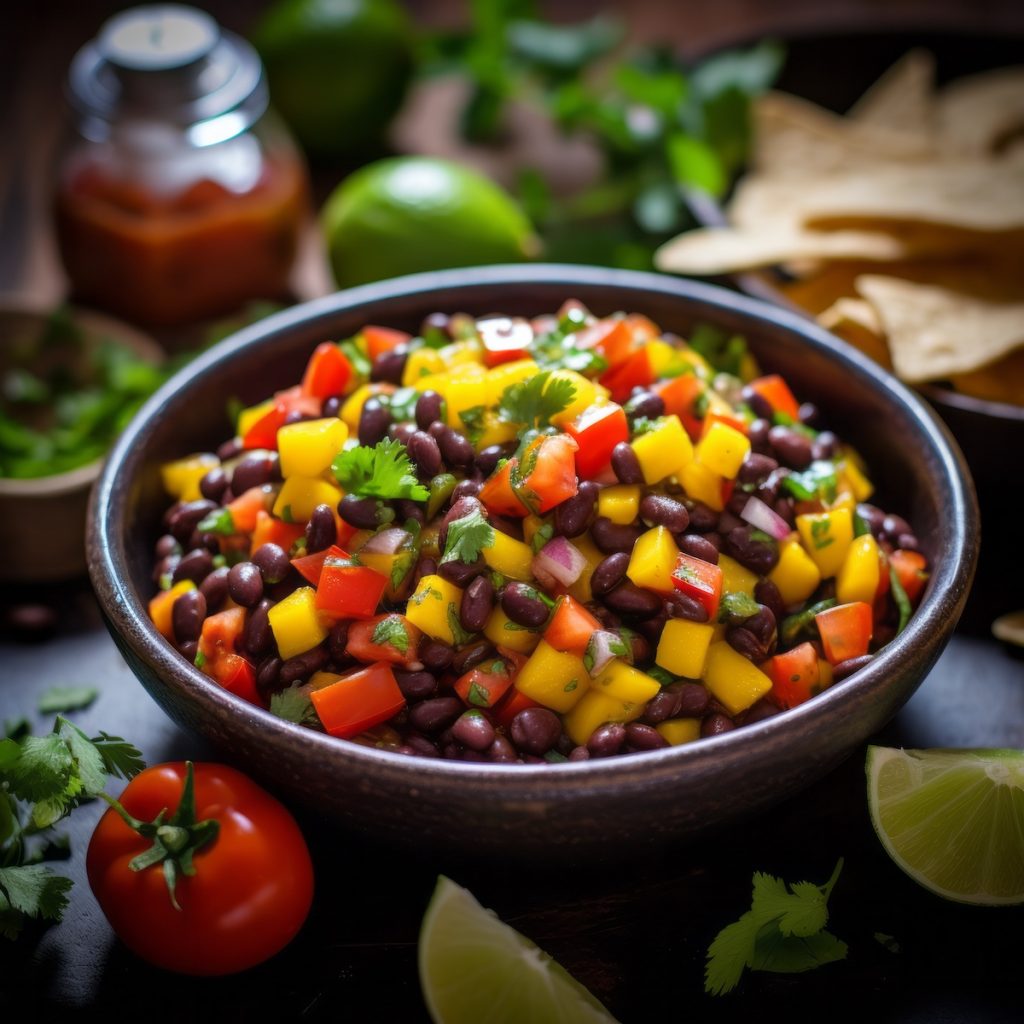 Mango Salsa and Black Beans