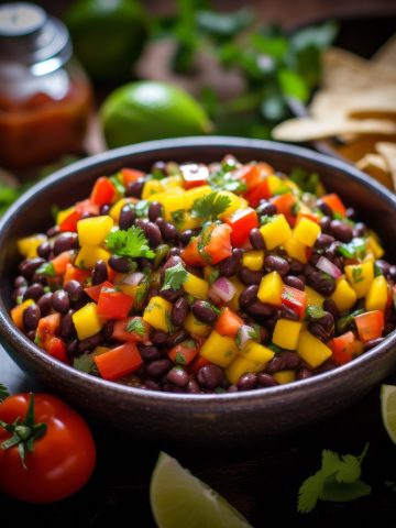 Mango Salsa and Black Beans