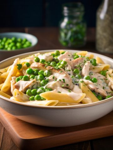 Penne with Chicken and Peas Recipe