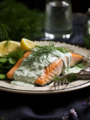 Poached Salmon with Dill Sauce Recipe