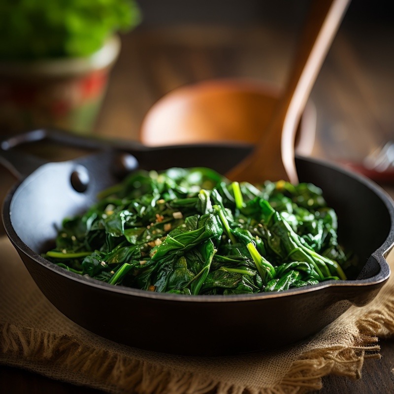 Sautéing Spinach