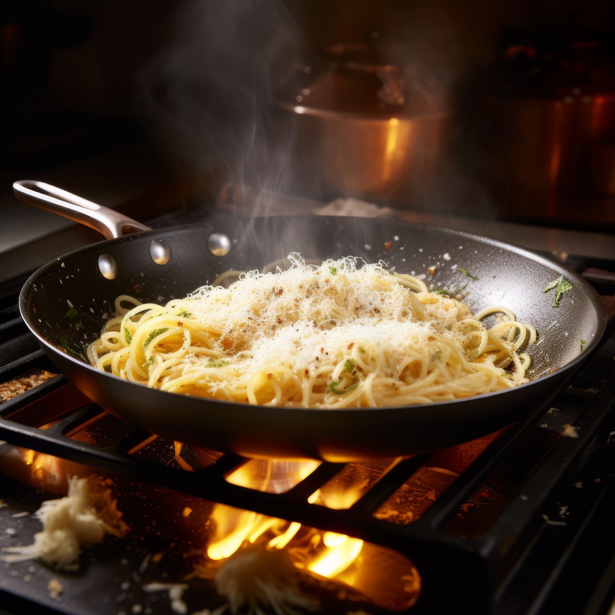 Preparing Cacio e Pepe