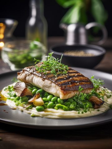 Striped Bass with Fava Bean Puree